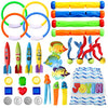 32 Pcs Diving Pool Toys Set with Bonus Storage Bag Includes Diving Rings, Diving Sticks, Toypedo Bandits , Diving Toy Balls, Octopuses, Fishes & Pirate Treasures, Underwater Sinking Pool Toys for Kids