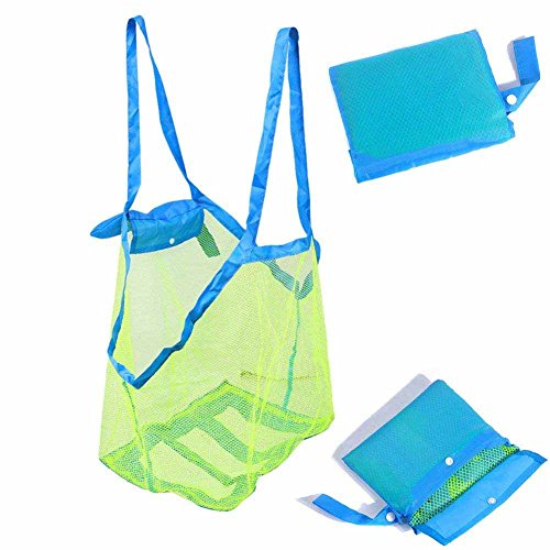 SupMLC Mesh Beach Bag Extra Large Beach Bags and Totes Tote Backpack Toys Towels Sand Away for Holding Beach Toys Children’ Toys Market Grocery Picnic Tote