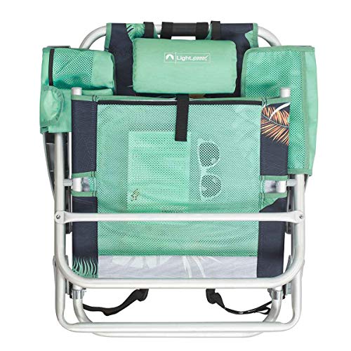 Lightspeed Outdoors Reclining Beach Chair | Lightweight Folding Chair (Deep Tropics)