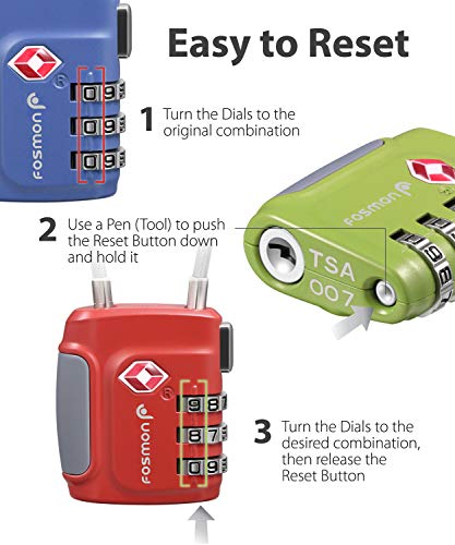 TSA Approved Cable Luggage Locks (4 Pack)