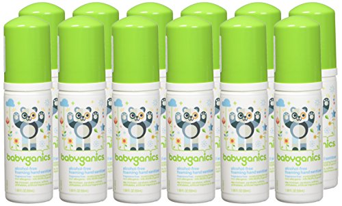 Babyganics Alcohol-Free Foaming Hand Sanitizer, On-The-Go, Fragrance Free, 1.69 oz, 6 Pack, Packaging May Vary