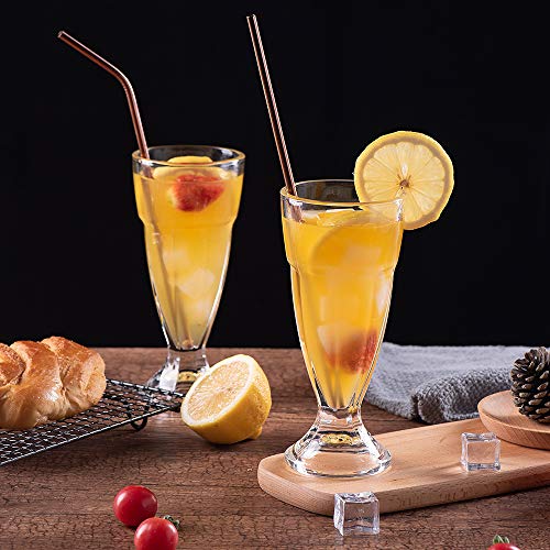 VEHHE Metal Straws Reusable Stainless Steel Straws Drinking 4 Set - Ultra Long 10.5