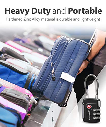 TSA Approved Cable Luggage Locks (4 Pack)