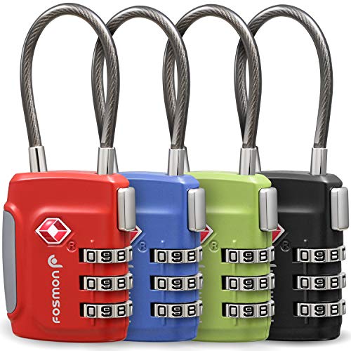 TSA Approved Cable Luggage Locks (4 Pack)