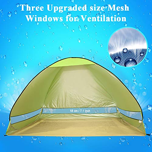 G4Free Large Pop up Beach Tent Automatic Sun Shelter Cabana Anti UV Instant Portable (Green)