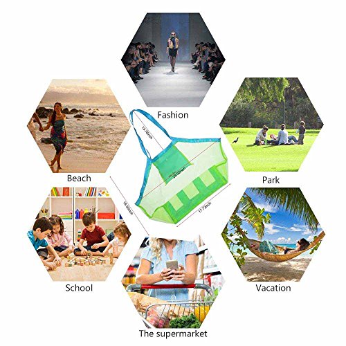 SupMLC Mesh Beach Bag Extra Large Beach Bags and Totes Tote Backpack Toys Towels Sand Away for Holding Beach Toys Children’ Toys Market Grocery Picnic Tote