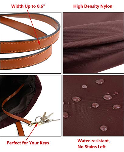 YALUXE Tote for Women Leather Nylon Shoulder Bag Women's Oxford Nylon Large Capacity Work fit 15.6 inch Blue