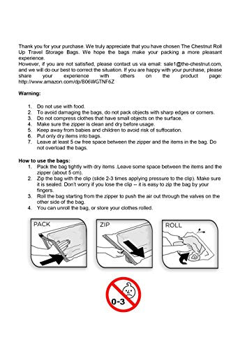 12 Travel Storage Bags for Clothes - Compression Bags for Travel - No Vacuum or Pump Sacks-Save Space in your Luggage Accessories