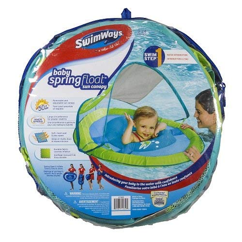 SwimWays Baby Spring Float Sun Canopy - Green Fish