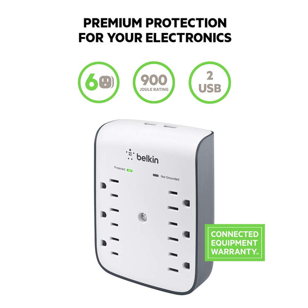 Belkin Surge Protector Wall Mount 6-Outlet
