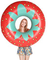 Jasonwell Giant Strawberry Pool Party Float 45 Inch Inflatable Pool Floats Tube Rafts with Fast Valves Summer Beach Swimming Pool Lounge Decorations Toys for Adults & Kids