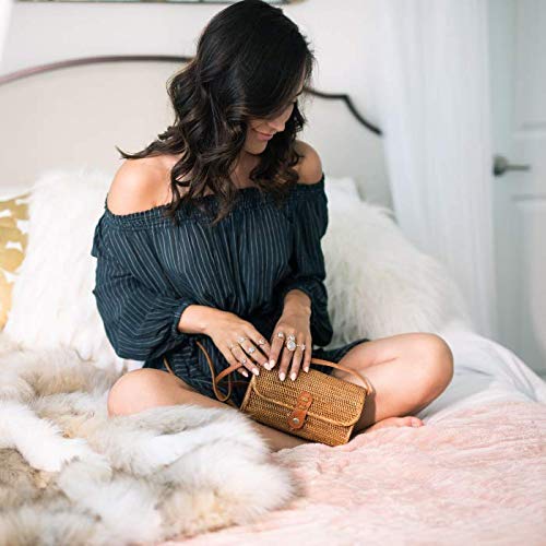 New Rattan Bags for Women - Handmade Wicker Woven Purse Handbag Circle Boho Bag Bali