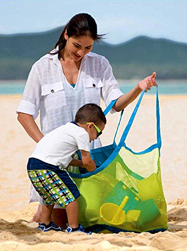 SupMLC Mesh Beach Bag Extra Large Beach Bags and Totes Tote Backpack Toys Towels Sand Away for Holding Beach Toys Children’ Toys Market Grocery Picnic Tote