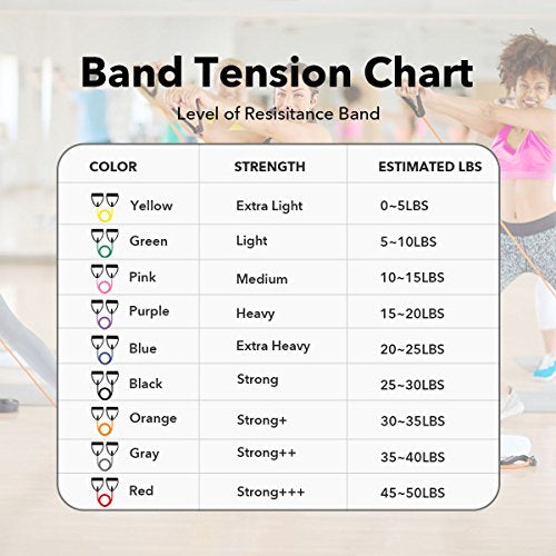 RitFit Single Resistance Exercise Band with Handles 10-15lb