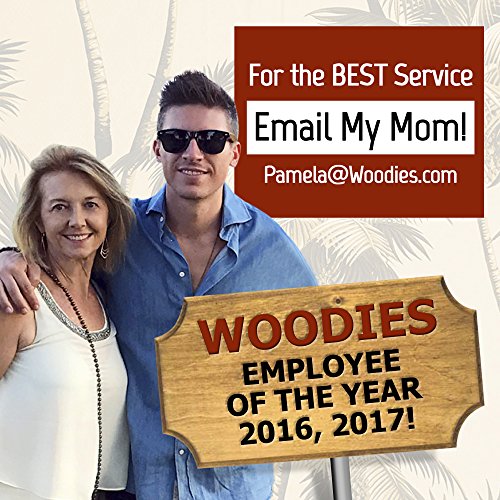 Wood Sunglasses with Polarized Lens in Bamboo Tube Packaging Woodies (Walnut)