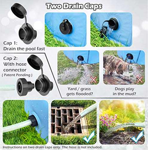 Jasonwell Foldable Dog Pet Bath Pool Collapsible Dog Pet Pool Bathing Tub Kiddie Pool for Dogs Cats and Kids (48inch.D x 11.8inch.H, Blue)