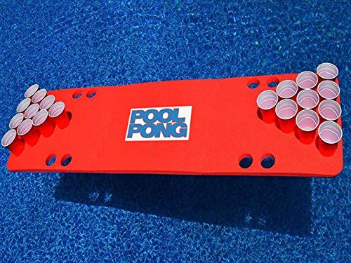 Red Pool Pong Foam Beer Pong Table - 6ft, Foam, All Weather, Portable - Floats Anywhere