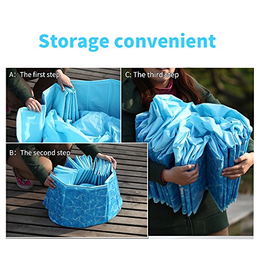 ALL FOR PAWS Outdoor Bathing Dog Pool Portable Pet Bath Tub Blue