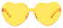 One Piece Heart Shaped Rimless Sunglasses Transparent Candy Color Eyewear(Yellow)