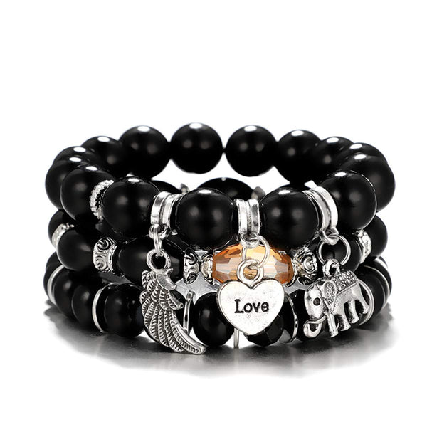 Multilayer Bohemian Bracelet Stackable Bead Bracelets Women Crystal Strand Bangle Charm Jewelry