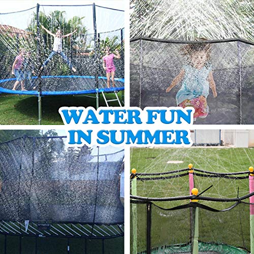 ARTBECK Trampoline Sprinkler, Outdoor Trampoline Water Play Sprinklers for Kids, Fun Water Park Summer Toys Trampoline Accessories ( 39 ft, Black )