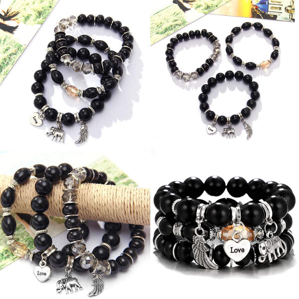 Multilayer Bohemian Bracelet Stackable Bead Bracelets Women Crystal Strand Bangle Charm Jewelry