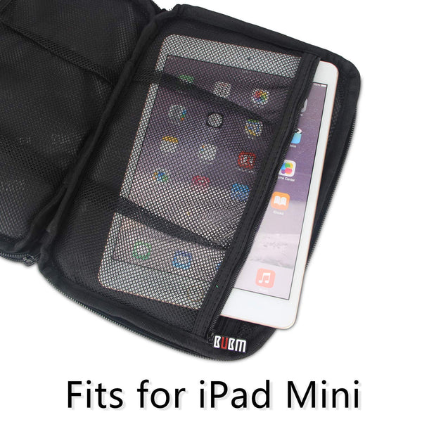 ipad or tablet compartment of a travel electronics organizer 