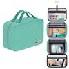 Cruelty-Free Leather Hanging Travel Toiletry Bag - Turqoise