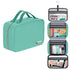 Cruelty-Free Leather Hanging Travel Toiletry Bag - Turqoise