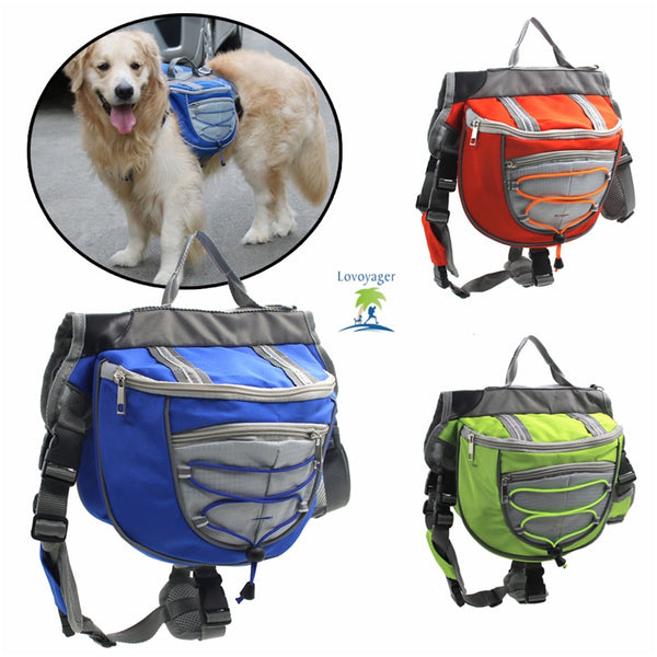 High quality pet accessories waterproof Adjustable nylon Pet Backpack Dog saddle Bag For Large Dog hiking travel
