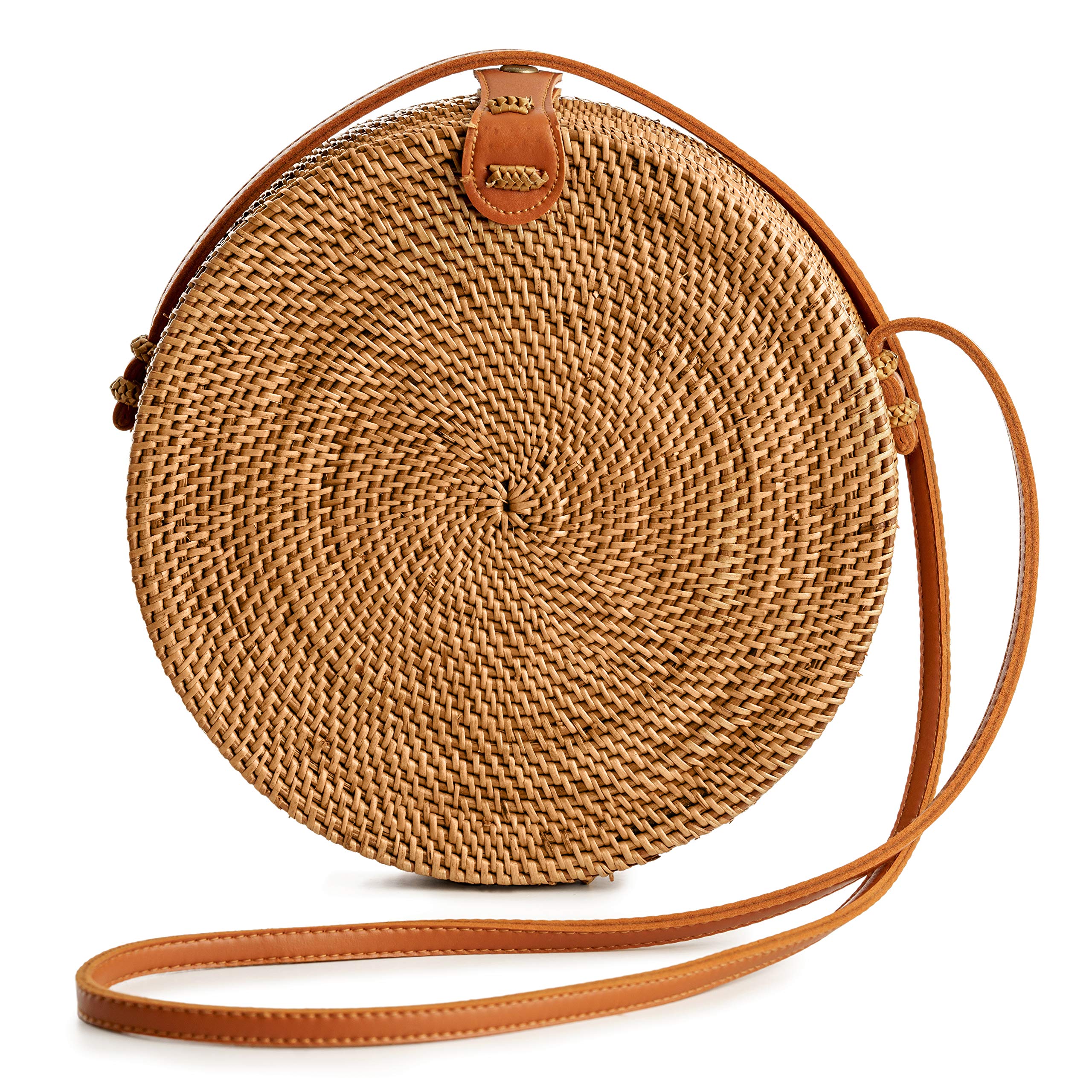 Rattan Bags for Women - Handmade Wicker Woven Purse Handbag Circle