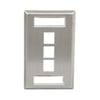 Icc Icc-ic107s03ss Faceplate, Id, Stainless, 1-gang, 3-port