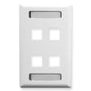 Icc Icc-ic107s04wh Faceplate, Id, 1-gang, 4-port, White