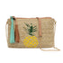 Tropical Leaves Woven Rattan Handbag