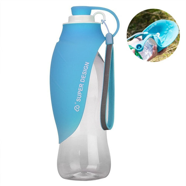 Portable Dog Water Bottle,Reversible & Lightweight Travel Pet Water Dispenser with Expandable Silicone Flip-Up Leaf