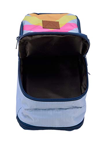 Well Traveled Travel Toiletry Bag – for Makeup, Cosmetics, Shaving Kit, Hand Sanitizer, Disinfectant, Soap - Multicolor Organizer for Men, Women - Compact, 3 Compartments, Soft-Sided, 10x4.5x4 Inch