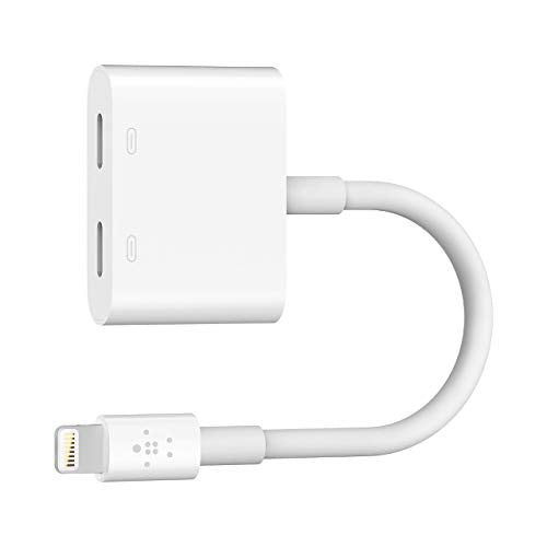 Belkin Lightning Audio + Charge Rockstar, iPhone Lightning Audio Adapter, iPhone Charging Adapter for iPhone 11, 11 Pro, 11 Pro Max, XS, XS Max, XR, X, 8, 8 Plus