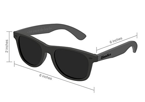 Wood Sunglasses with Polarized Lens in Bamboo Tube Packaging Woodies (Walnut)