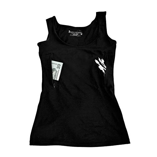 Unisex Tank Top with Hidden Zipper Pockets, 100% Pickpocket Proof Holiday Tour