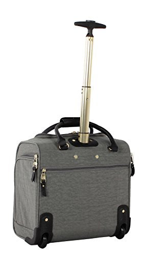 Steve Madden Designer Luggage Collection- 3 Piece Softside Expandable Lightweight Spinner Suitcases- Travel Set includes Under Seat Bag, 20-Inch Carry on & 28-Inch Checked Suitcase (Peek-A-Boo Grey)