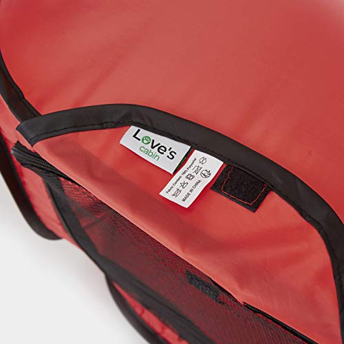 Love's cabin 36in Portable Large Dog Bed - Pop Up Dog Kennel, Indoor Outdoor Crate for Pets, Portable Car Seat Kennel, Cat Bed Collection, Red