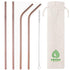 VEHHE Metal Straws Reusable Stainless Steel Straws Drinking 4 Set - Ultra Long 10.5" Cleaning Brush for 20/30 Oz for Yeti RTIC SIC Ozark Trail Tumblers(Rosegold) …