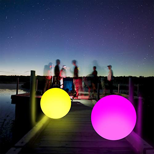 AUBESTKER Pool Toys 13 Colors Glow Ball 16'' Inflatable LED Light Up Beach Ball with Remote, Great for Beach Pool Party Outdoor Games and Decorations