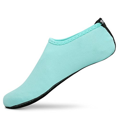 SENFI Unisex Water Skin Shoes Barefoot Aqua Socks for Pool Water Aerobics Exercise,TFF-01aqua.L