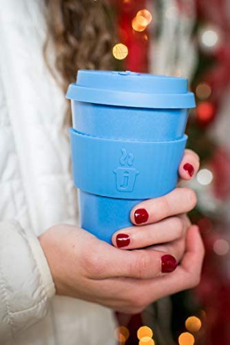 The Reusable Glass Coffee Cup, ToGo Travel Coffee Mug with Lid and Silicone  Sleeve, Dishwasher and Microwave Safe