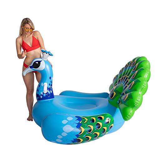 JOYIN Inflatable Peacock Pool Float, Fun Beach Floaties, Swim Party Toys, Pool Island, Summer Pool Raft Lounge for Adults & Kids