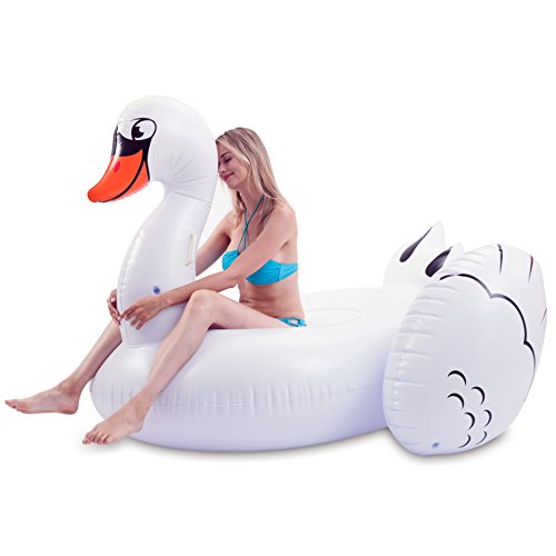 JOYIN 75" Giant Inflatable Swan Pool Float, Fun Beach Floaties, Swim Party Toys, Pool Island, Summer Pool Raft Lounge for Adults & Kids