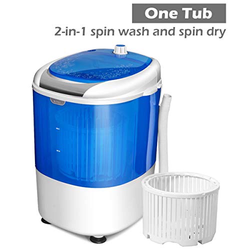 Costway Mini Washing Machine with Spin Dryer Electric Compact Laundry Machines Portable Durable Design Washer Energy Saving Rota