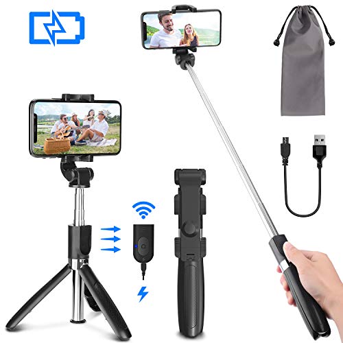 Bluetooth Selfie Stick Tripod,PEYOU Extendable Phone Tripod Stand with Wireless Remote, Tripod Stand Selfie Stick Compatible for iPhone 11/11 Pro/XS Max/XS/XR/X/8/7 Plus, Galaxy S9 S8 Note 9 8,Google