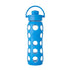 Lifefactory 22-Ounce BPA-Free Glass Water Bottle with Flip Cap and Protective Silicone Sleeve, Ocean